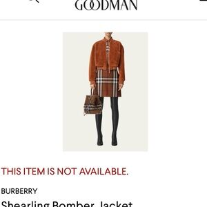 Burberry Leather Shearling Bomber Jacket Size 8 US Like New